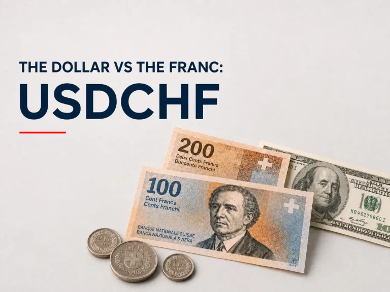 Swiss National Bank building with forex charts highlighting potential intervention in currency markets