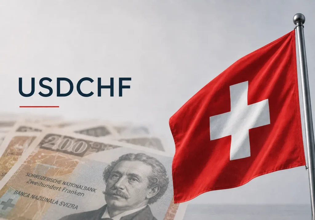 USD/CHF forex chart showing the US Dollar strengthening against the Swiss Franc during a bullish market trend