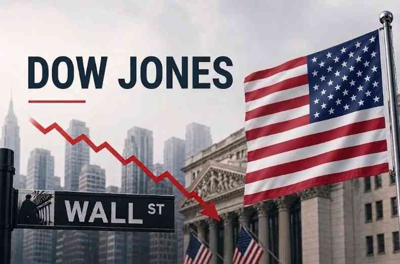 Federal Reserve Chair speaking as stock market charts react to CPI data and shifting interest rate expectations